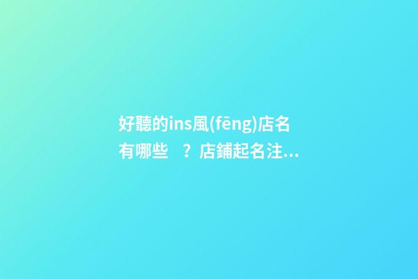 好聽的ins風(fēng)店名有哪些？店鋪起名注意事項有哪些？